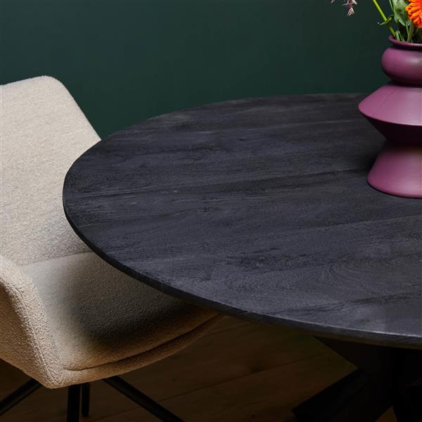Grote foto ronde eettafel zwart new york 120 cm huis en inrichting eettafels