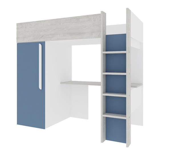 Grote foto studio 1803 hoogslaper met bureau en kast 90x200 blauw cascina trasman kinderen en baby complete kinderkamers