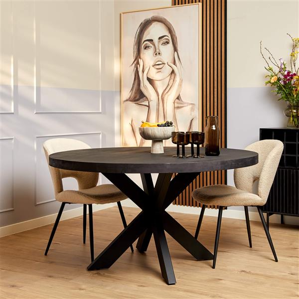 Grote foto ronde eettafel denver black 120 cm huis en inrichting eettafels