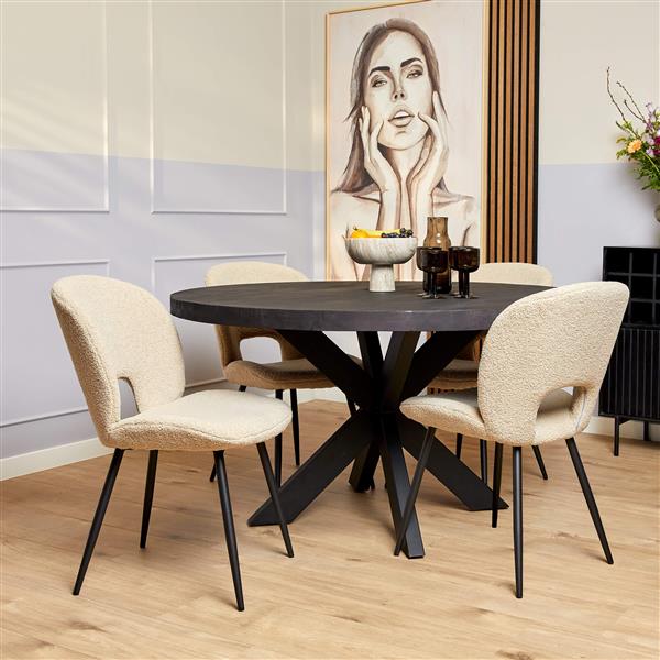 Grote foto ronde eettafel denver black 120 cm huis en inrichting eettafels