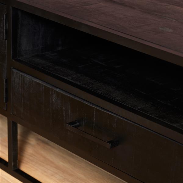 Grote foto tv meubel denver black 240 cm mangohout en metaal huis en inrichting overige