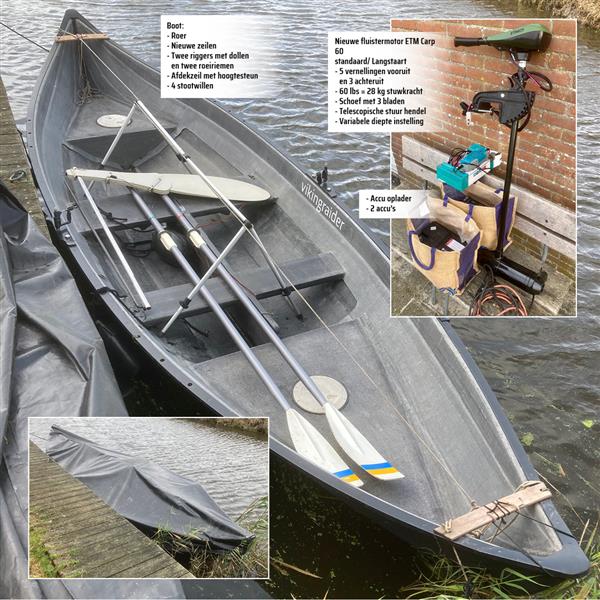 Grote foto vikingraider boot fluistermotor zeilen roeien watersport en boten sloepen