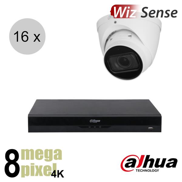 Grote foto dahua 4k ip cameraset wizsense 16 turret dome camera motorzoom starlight 40m ips168dtm audio tv en foto videobewakingsapparatuur