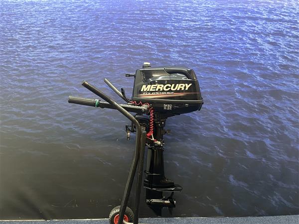 Grote foto mercury 4 pk buitenboordmotor kortstaart knuppel bediend watersport en boten buiten en binnenboordmotoren