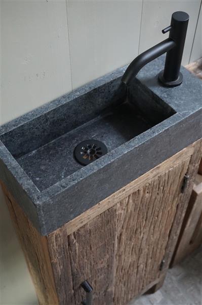 Grote foto toiletmeubel oud hout unique fontein graniet huis en inrichting complete badkamers