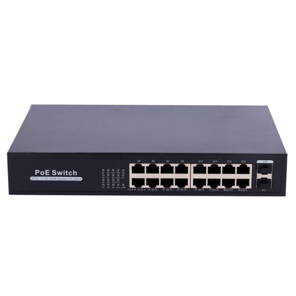 Grote foto dahua oem poe switch 250w unmanaged 16 poorten 2 uplink tot 1000mbps sw1816poe gf 250 e computers en software netwerkkaarten routers en switches