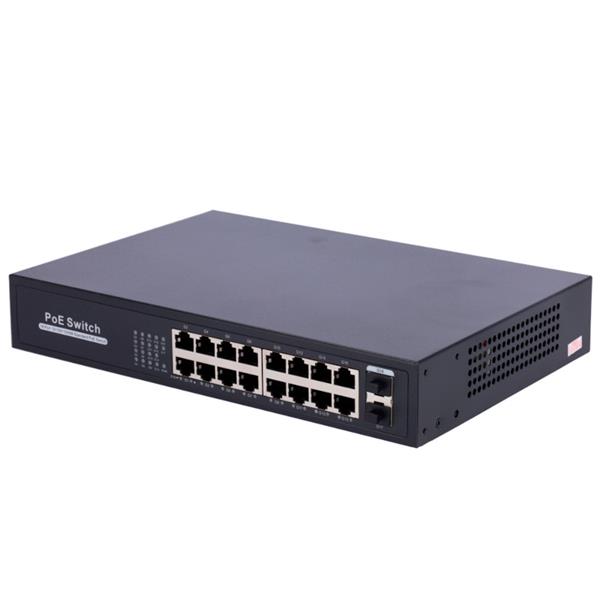Grote foto dahua oem poe switch 250w unmanaged 16 poorten 2 uplink tot 1000mbps sw1816poe gf 250 e computers en software netwerkkaarten routers en switches