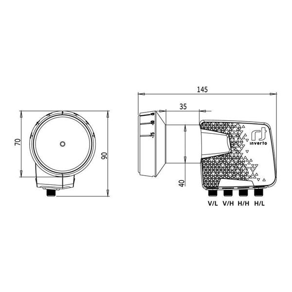 Grote foto inverto idlh qtl410 hmpro opn home pro quattro 40mm pll lnb telecommunicatie zenders en ontvangers