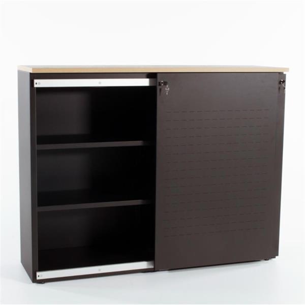 Grote foto easy akoestische schuifdeurkast zwart h122xb160xd48 huis en inrichting overige