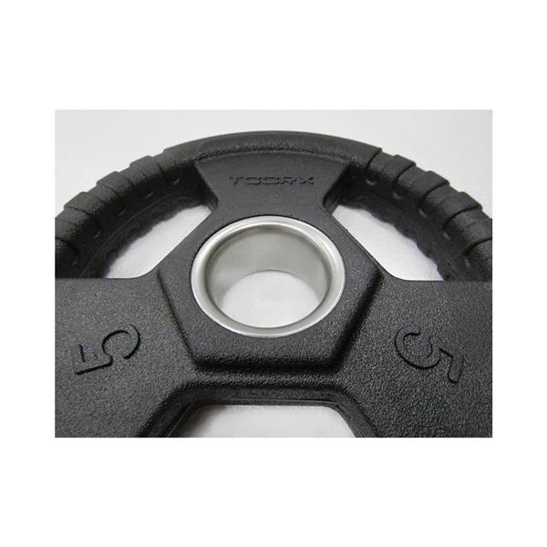 Grote foto toorx fitness rubber olympische halterschijf 50mm met handvaten 2 5 kg sport en fitness fitness