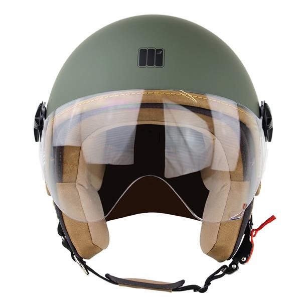 Grote foto motocubo ant jethelm met extern vizier mat groen ece 22.06 motoren kleding