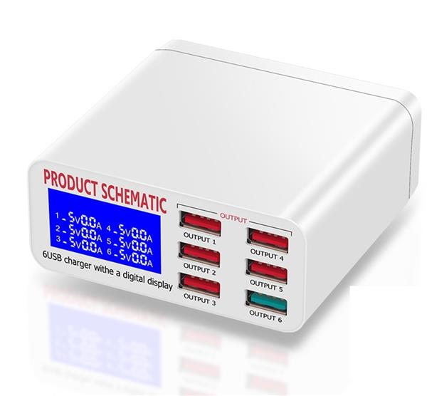 Grote foto drphone smartc8 multi usb hub oplaadstation met digtale lcd scherm 40w met qc 3.0 18w usb poort computers en software overige computers en software