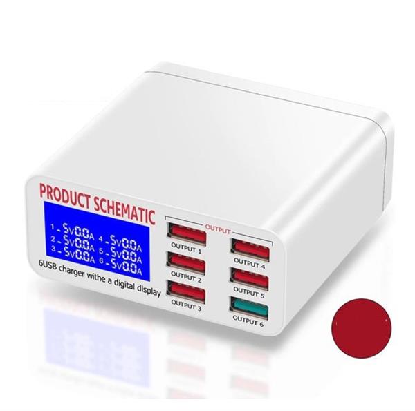Grote foto drphone smartc8 multi usb hub oplaadstation met digtale lcd scherm 40w met qc 3.0 18w usb poort computers en software overige computers en software