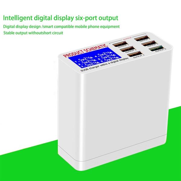 Grote foto drphone smartc8 multi usb hub oplaadstation met digtale lcd scherm 40w met qc 3.0 18w usb poort computers en software overige computers en software