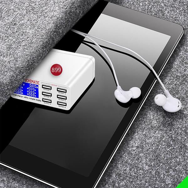 Grote foto drphone smartc8 multi usb hub oplaadstation met digtale lcd scherm 40w met qc 3.0 18w usb poort computers en software overige computers en software