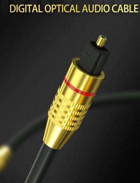 Grote foto drphone goldplate digitale audio toslink 5.1 dolby stereo sound spdif fiber optische audiokabel telecommunicatie opladers en autoladers