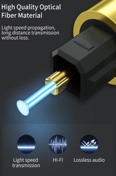 Grote foto drphone goldplate digitale audio toslink 5.1 dolby stereo sound spdif fiber optische audiokabel telecommunicatie opladers en autoladers