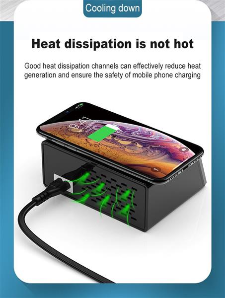 Grote foto drphone smartc4 8 poorten laadstation met draadloos lader qualcomm 3.0 pd powerdelivery led telecommunicatie opladers en autoladers