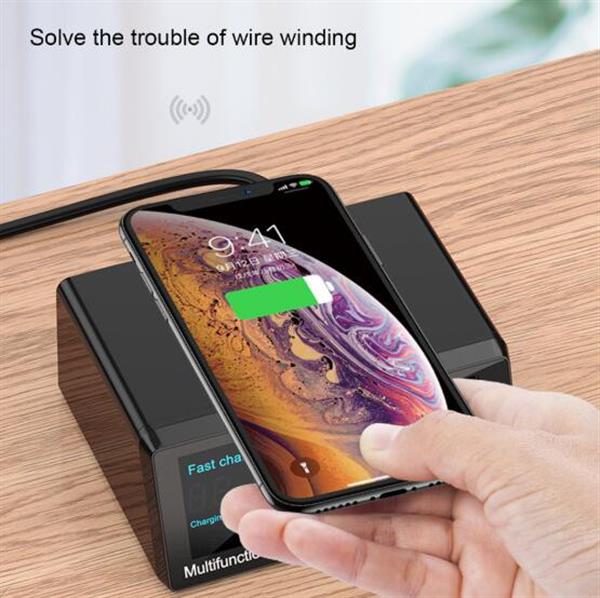 Grote foto drphone smartc4 8 poorten laadstation met draadloos lader qualcomm 3.0 pd powerdelivery led telecommunicatie opladers en autoladers