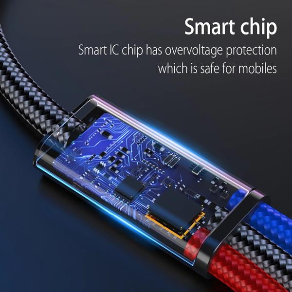 Grote foto drphone mx4 3 in 1 multi oplaadkabel met led indicator 3.5a opladen 1.2 meter usb c micro usb telecommunicatie opladers en autoladers