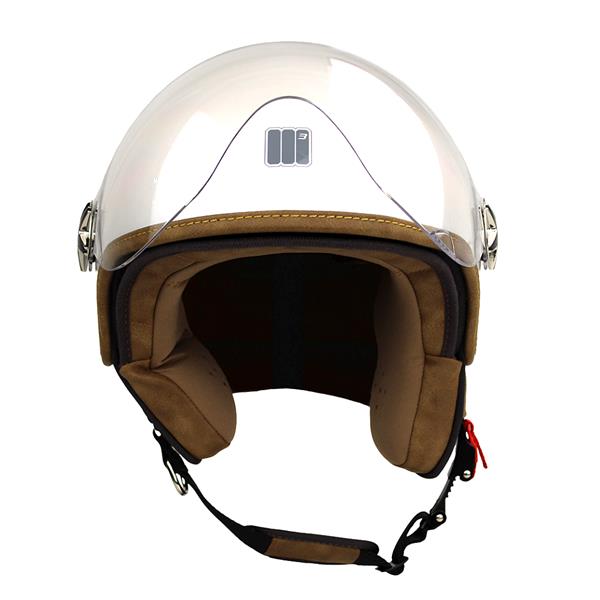 Grote foto motocubo ant jethelm met extern vizier parel wit motoren kleding