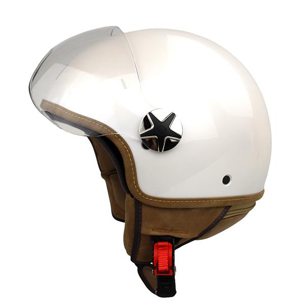 Grote foto motocubo ant jethelm met extern vizier parel wit motoren kleding