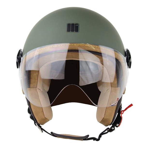 Grote foto motocubo ant jethelm met extern vizier mat groen ece 22.06 motoren kleding
