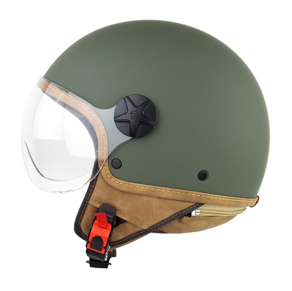 Grote foto motocubo ant jethelm met extern vizier mat groen ece 22.06 motoren kleding