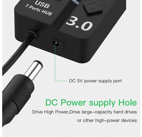 Grote foto drphone xtreme3 4 poorten usb 3.0 hub switch splitter verdeler 5gbps met aan uit schakel computers en software overige computers en software