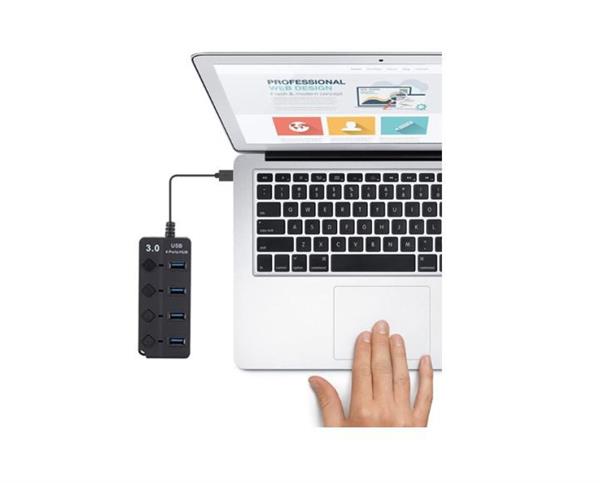 Grote foto drphone xtreme3 4 poorten usb 3.0 hub switch splitter verdeler 5gbps met aan uit schakel computers en software overige computers en software
