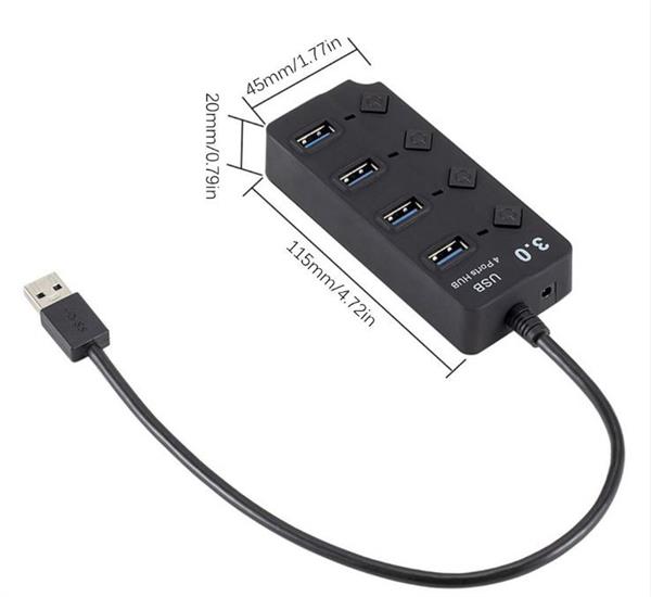 Grote foto drphone xtreme3 4 poorten usb 3.0 hub switch splitter verdeler 5gbps met aan uit schakel computers en software overige computers en software