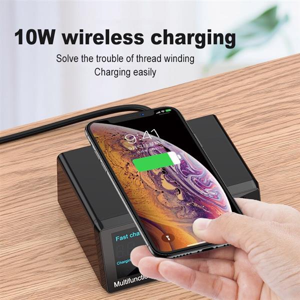 Grote foto drphone smartc4 8 poorten laadstation met draadloos lader qualcomm 3.0 pd powerdelivery led telecommunicatie opladers en autoladers