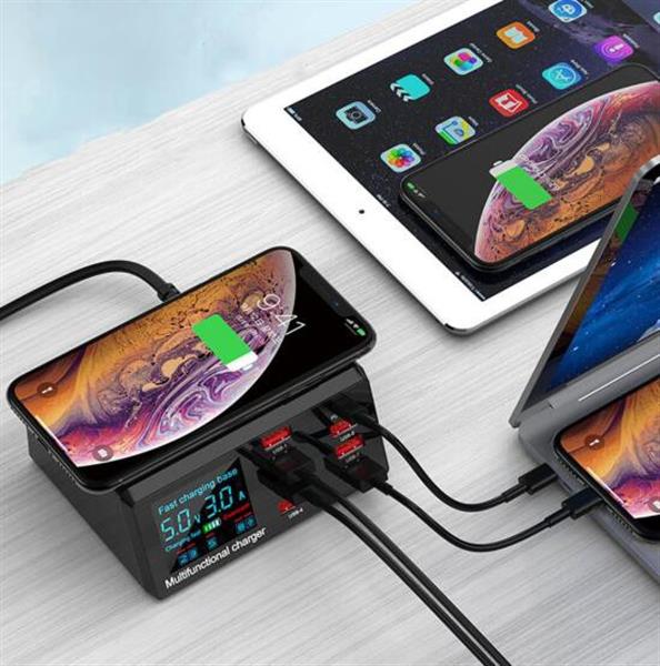 Grote foto drphone smartc4 8 poorten laadstation met draadloos lader qualcomm 3.0 pd powerdelivery led telecommunicatie opladers en autoladers