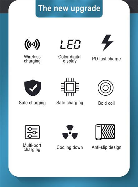 Grote foto drphone smartc4 8 poorten laadstation met draadloos lader qualcomm 3.0 pd powerdelivery led telecommunicatie opladers en autoladers