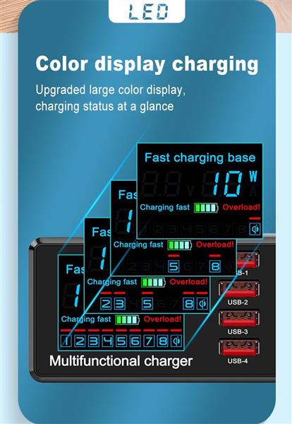 Grote foto drphone smartc4 8 poorten laadstation met draadloos lader qualcomm 3.0 pd powerdelivery led telecommunicatie opladers en autoladers
