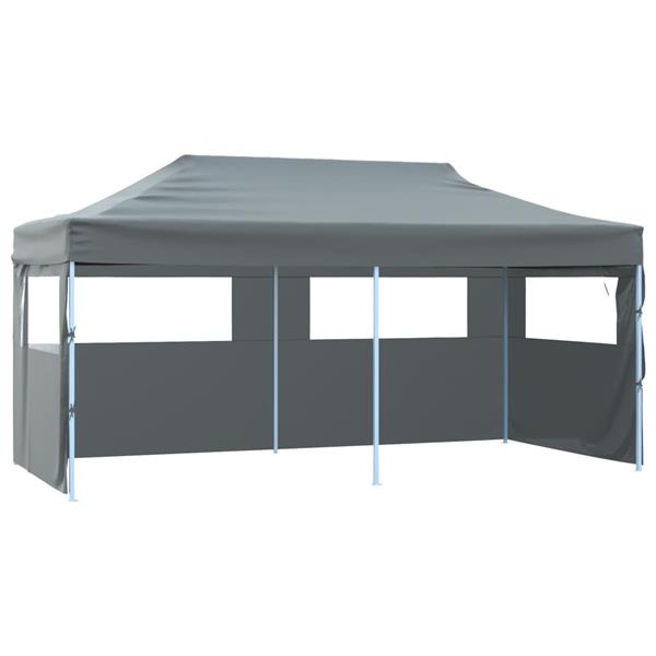 Grote foto vidaxl partytent pop up inklapbaar met zijwanden 3x6 m antraciet tuin en terras overige tuin en terras