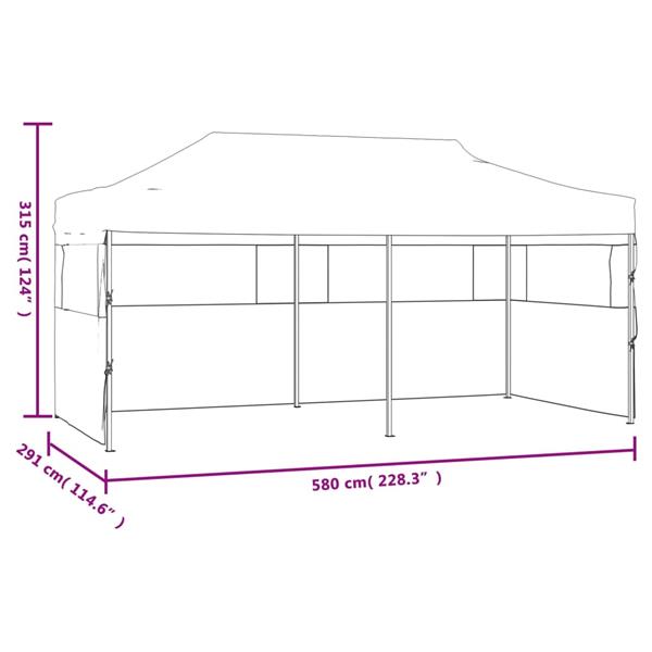 Grote foto vidaxl partytent pop up inklapbaar met zijwanden 3x6 m antraciet tuin en terras overige tuin en terras