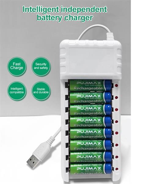 Grote foto drphone bd8 batterij lader oplader 8 poorten usb aa aaa overbelasting bescherming o telecommunicatie opladers en autoladers