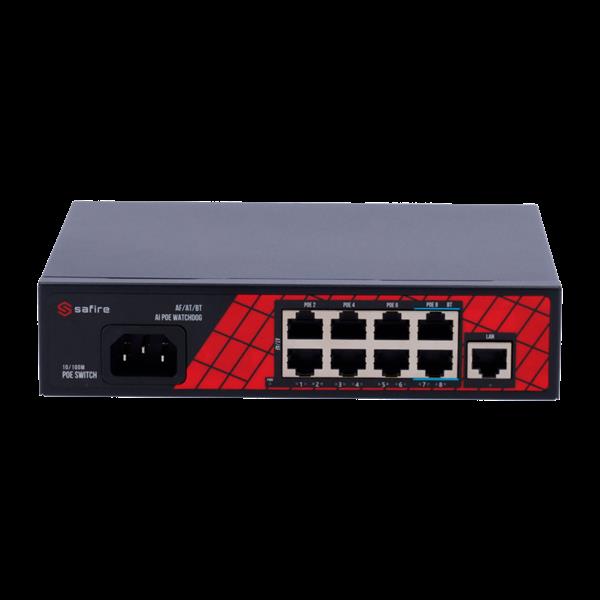Grote foto safire poe switch 120w unmanaged 8 poorten 1 uplink tot 100mbps sf sw0908hipoe 120 computers en software netwerkkaarten routers en switches