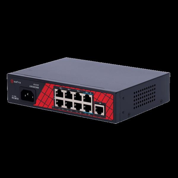 Grote foto safire poe switch 120w unmanaged 8 poorten 1 uplink tot 100mbps sf sw0908hipoe 120 computers en software netwerkkaarten routers en switches