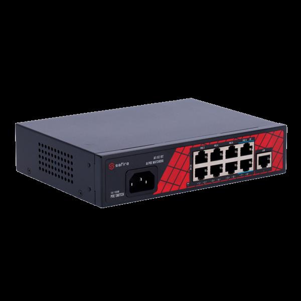 Grote foto safire poe switch 120w unmanaged 8 poorten 1 uplink tot 100mbps sf sw0908hipoe 120 computers en software netwerkkaarten routers en switches
