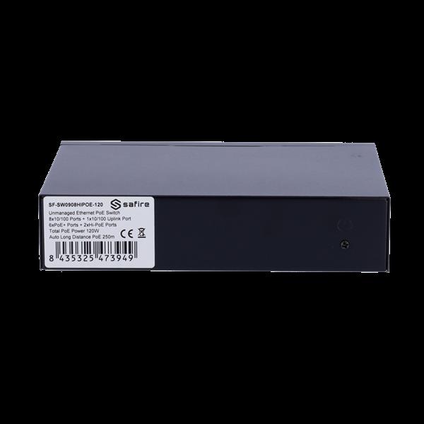 Grote foto safire poe switch 120w unmanaged 8 poorten 1 uplink tot 100mbps sf sw0908hipoe 120 computers en software netwerkkaarten routers en switches