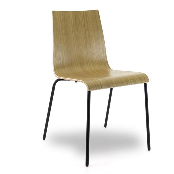 Grote foto kantinestoel blank eiken zwart huis en inrichting stoelen