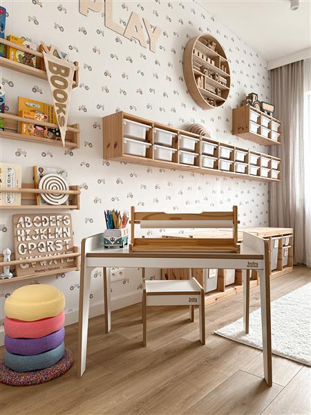Grote foto houten bureau stoel maat l white white kinderen en baby complete kinderkamers