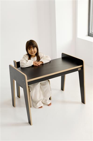Grote foto houten speeltafel stoel maat l black black kinderen en baby complete kinderkamers