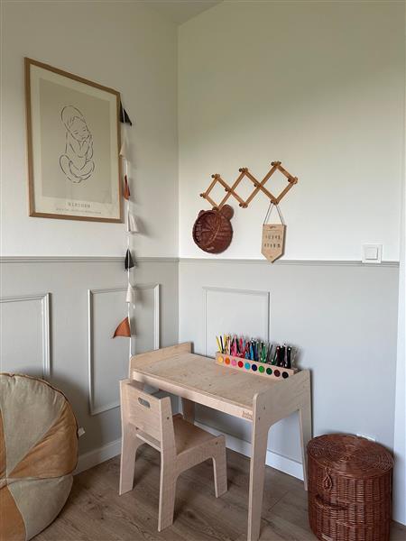 Grote foto houten bureau stoel maat l natural natural kinderen en baby complete kinderkamers