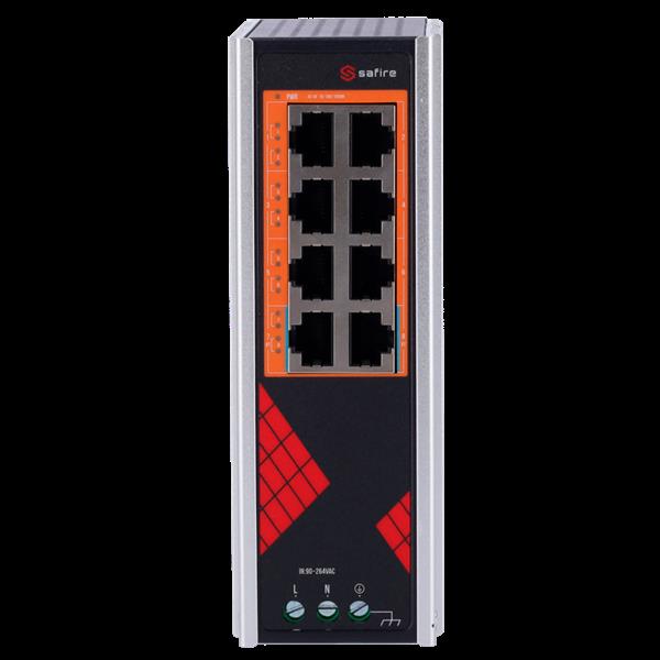 Grote foto safire poe switch 130w unmanaged 8 poe poorten tot 1000mbps swi08hipoe g ac 130 din computers en software netwerkkaarten routers en switches