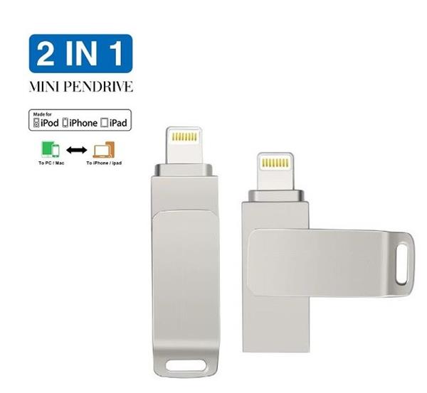 Grote foto drphone fds5 flashdrive 2 in 1 lightning naar usb geheugenstick 128 gb externe opslag zilver computers en software overige computers en software