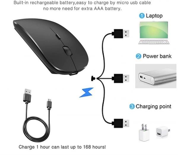Grote foto elementkey mix2 2 in 1 draadloos bluetooth muis 2.4ghz dongle wireless mouse comfort compact computers en software overige computers en software