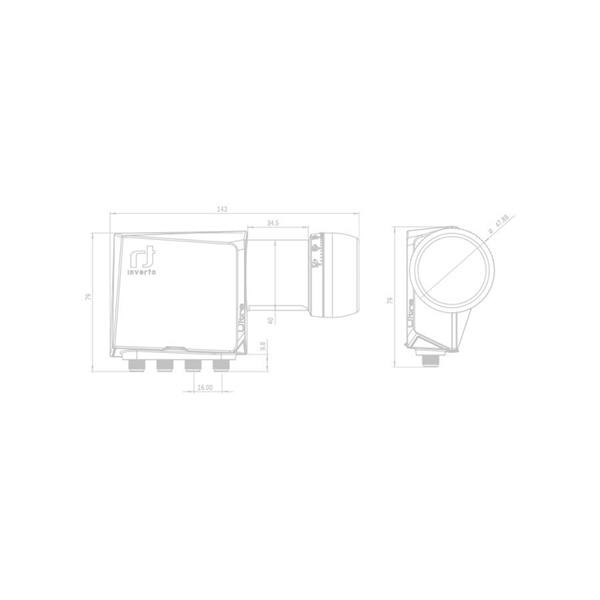 Grote foto inverto idlt qtl412 ultra opn hgln ultra quattro 40mm pll lnb telecommunicatie zenders en ontvangers